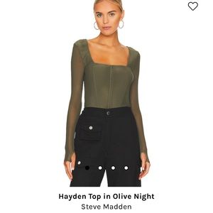 Steve Madden Hayden Top in Olive Night